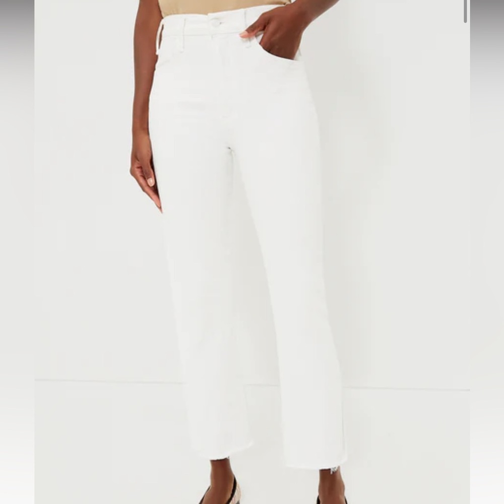 MOTHER Women's White Cropped Jeans